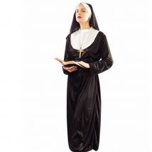 Nonnenkostüm für Damen, traditionelle Schwester für Erwachsene, schwarze Robe, religiöse Kostüme, Cosplay