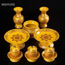 Buddha Hall Offer Table Ceramics Fruit Dish Oil Lamp Creativity Home Decoration Craft Traditional Buddhism Worship Supplies