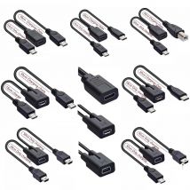 Type-C Mini Micro USB Splitter Y 1 Female To 2 Male Data Charge Cable Extension Cord for Phone Sync Data USB C Mini Usb Cable