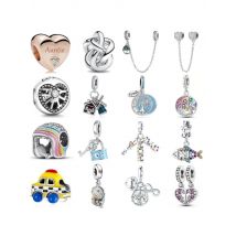 New Silver Plating Helmet Family Tree Automobile Charms Fashion Pendant Fit Original Bracelets DIY Women Jewelry Gift