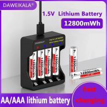 AAA 12800mWh 1.5V Li-Ion Rechargeable Battery AAA Lithium Batteries Wholesale For Mouse Flashlight Fan Game Machine