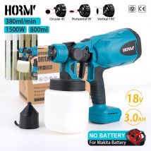 Schnurlose elektrische Spritzpistole, 800 ml, Farbspritzwerkzeug, Farbspritzgerät, wiederaufladbar, einfaches Sprühen, Auto-Airbrush für Makita 18 V Akku