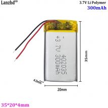Batteria ai polimeri di litio da 3,7 V 402035 300 mAh Per altoparlante Bluetooth dispositivo di bellezza piccola ventola inserto scheda batteria altoparlante