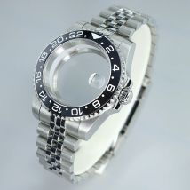 40 mm NH35 Uhrengehäuse Saphir für NH35 NH36 NH34 8215 2824 Movt GMT Yacht Uhrenzubehör mit Jubile-Armband-Schiebeschnalle
