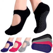 Rückenfreie, rutschfeste Fitness-Yoga-Socken aus Baumwolle für Damen, Sport, Pilates-Socken, Ballett-Tanz-Hausschuhe, Barfuß-Socken, Workout für das Fitnessstudio