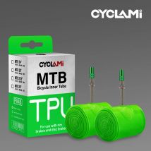 2 Stück CYCLAMI Ultraleichter Fahrradschlauch 26 27,5 29 Zoll MTB Fahrrad TPU Material Fahrradreifen 45 mm französisches Ventil FV Superleicht