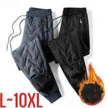 Neue Große Größe Winter Hose Männer Dicke Fleece Gefüttert Jogger Baumwolle Gepolsterte Warme Arbeit Hosen Männlichen Plus Große Sweatpant 9XL 10XL Herbst
