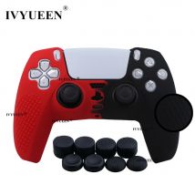 IVYUEEN Anti-Rutsch-Schutzhülle für PlayStation 5 PS5-Controller, Silikonhülle und 8 Thumb-Stick-Griffe, Kappen für Dualsense-Abdeckung