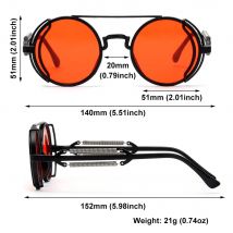 Steampunk Eyewear Men's Eyewear Designer Round Sunglasses Gothic Sunglasses Round Shape Double Spring Leg Glasses For UV Eye