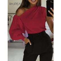 Elegante Blusen Frauen 2023 Sommer Off Schulter Blusas Weibliche Mode Laterne Langarm Shirts Eine Schulter Tops S-5XL