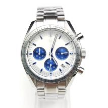 Cronografo da uomo da 40MM secondo orologio al quarzo da corsa VK63 movimento cassa solida orologio da uomo al quarzo quadrante bianco luminoso impermeabile