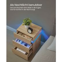 VASAGLE Nachttisch (1-St), mit LED-Beleuchtung, einstellbare Farben