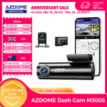 AZDOME M300S Dash Cam 4K+1080P Telecamera per Auto con Obiettivo 800MP, GPS Integrato, WIFI, Controllo Vocale e Visione Notturna