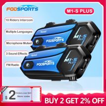Fodsports M1-S Plus Music Share Motorradhelm-Gegensprechanlage für 10-Fahrer Drahtlose