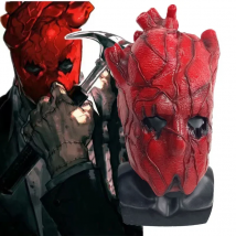 Anime Dorohedoro Shin Heart Red Mask Cosplay Costume Scary Bloody Latex Helmet Fancy Adult Unisex Halloween Prop