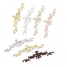BoYuTe (50 Teile/los) Metall Messing Stanzen 10*52MM Europäischen Filigrane Blume Platte Materialien DIY Handgemachten Schmuck Zubehör