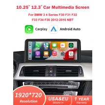 10.25'' 1920*720 Wireless Carplay Android Auto Multimedia Display For BMW 3 4 Series F30 F31 F32 F33 F34 F36 NBT Touch Screen