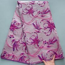 ​ ​ Nigerianischer Brokat-Jacquard-Spitzenstoff, 5 Yards |   Goldfaden-vergoldeter Tüll für Brautkleider (Kollektion 2025) ​ ​