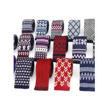 Men's Knit Skinny Tie For Man Casual Slim Necktie Red Navy Striped Weave Cravat Business Wedding Dress Neck Ties Accessories