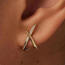 LATS Trendy Gold Farbe Kreuz Stud Ohrringe für Frauen Zierliche Einfache Minimalistischen Ohrring Modeschmuck Party Geschenke Großhandel