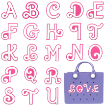 1 Stück rosa Buchstaben-Handtaschen-Charm-Zubehör für Damen, Strandtaschen-Dekoration, 26 Alphabet für Mädchen, Einkaufstaschen-Charm-Geschenk