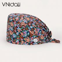 cotton Scrub Caps Nursing Accessories 100% Cotton Sweat band With buttons Hat gorro quirofano mujer pet shop cap