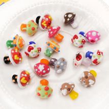 17x16mm1 Teil/Beutel Glas Handbemalte Perle Pilz Einzigartige Perlenschnur Handgemacht DIY Schmuck Armband Ohrringe Zubehör