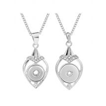 New Snap Jewelry Vintage Metal Snap Button Necklaces 18mm 12mm Snap Pendant Necklace For Women Girls DIY Button Jewelry ZG319