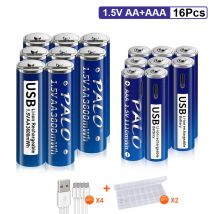 1,5 V aa USB wiederauf ladbare Li-Ion aa Batterie 3600mwh USB 1,5 V aaa Lithium wiederauf ladbare Batterie aaa 1110mwh mit USB-Kabel