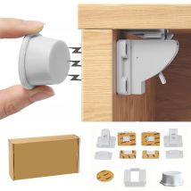 5 pezzi Serratura magnetica per bambini Serratura di sicurezza per bambini Cassetto e porta dell'armadio Serratura invisibile Distanza magnetica 4 cm/1,57 pollici
