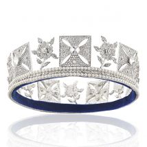 Luxus Barock Royal Queen Diana Kronen Frauen Runde Große Tiaras Perlen Krone Strass Pageant Diadem Kostüm Haar Zubehör