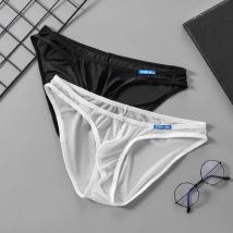 GTOPXMAN Sexy Unterwäsche Männer Dünne Eis Seide Transluzenten Männer Slips U Pouch Unterwäsche Männer Ropa Interior Hombre