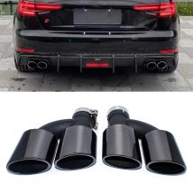 2 teile/satz Dual Out Edelstahl Auto hinten Auspuffrohr für Audi A4 A5 A6 A7 bis zu S4 S5 S6 S7 schwarz Schall dämpfer Spitze 60mm Düse