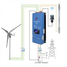 2KW Convertitore di Energia Eolica MPPT Su Griglia Tie Inverter Limitatore Sensore di Carico di Scarico Onda Sinusoidale Pura 230VAC Per 48V Generatore di Turbine Eoliche
