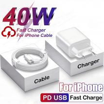 Für iPhone PD 40W Ladegerät Für iPhone 14 13 12 11 15 16 Pro Max Schnelle Lade Für iPhone 16 Plus 20W Typ C Kabel Telefon Ladegerät