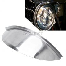 7" Universal Edelstahl Rundes Scheinwerfervisier Chrom für Honda Shadow Yamaha Kawasaki Victory Harley Motorradzubehör