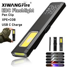 Wiederaufladbare EDC Handheld Taschenlampe COB Notfall Flutlicht Taschenlampe Magnet Arbeit Lampe Tragbare Kappe Clip Scheinwerfer Taschenlampe