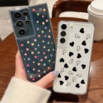 Kleine Blumen Klare Hülle für Samsung Galaxy S25 S24 S23 S22 Ultra Plus S24 FE A15 A14 A55 A54 A36 A26 A16 A52 A35 5G Soft Cover