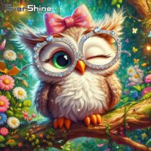 Evershine New Arrival Diamond Mosaic Owl New Collection Animal Painting Cartoon Full Square Round Embroidery Flower Handicraft