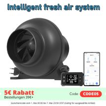 Ventola di ventilazione canalizzata EC C1, intelligenza collegata al WIFI di rete, con controller regolabile, 100 mm (4 pollici)
