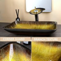 Zapo BigTempered Glass Basin Sink lavabo bagno Vessel lavelli Counter top Bowl bagno Vessel Vanity Sink con rubinetto