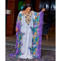 Afrikanische Kleider für Frauen Frühling Sommer Afrikanische Frauen Polyester Druck Lange Roben Muslimischen Abaya Afrikanische Kleidung Frauen