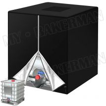 Schwarzer 1000L IBC-Behälter aus Aluminiumfolie, wasserdichter Staubschutz, Regentank, Oxford-Stoff, UV-Schutzabdeckung