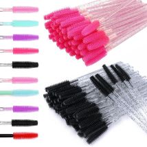 50 stücke Silikon Kristall Mascara Wands Applikator Einweg Wimpern Pinsel Kamm Für Frauen Make-Up Spoolie Pinsel Schönheit Werkzeuge