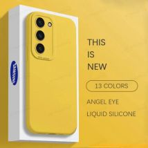 Quadratische Flüssigsilikon-Handyhülle für Samsung Galaxy S23 S24 S25 Ultra S22 Plus A52 A53 A54 A55 5G Kamera Schutzhülle Soft Cover