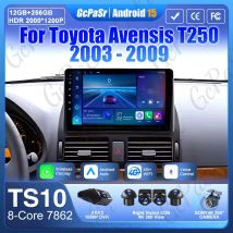 Android 15 para Toyota Avensis T250 2003 -2009 Carplay Video Radio de coche navegación GPS No 2din 4G Wifi Bluetooth Monitor de coche DSP