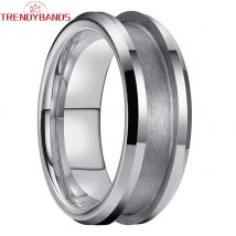8mm Großhandel Wolfram Blank Core Ring für kunden spezifische Inlay mit 4mm Nut abgeschrägt poliert Komfort Passform