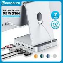 Minisopuru Hub USB 7 in 1 USB C 3.2 adattatore multiporta SD/TF supporto M.2 docking station SSD NVMe per iMac 24 pollici USB C imac hub