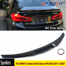 Auto Coda Tronco Tronco Labbro Spoiler Per BMW Serie 5 G30 F90 M5 2017- 2020 M4 Stile Ala Gloss Nero