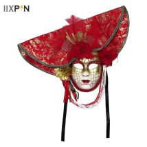 Künstlerische Maske Damen handgemachte Tanz Requisiten Persönlichkeit Vollgesicht Retro venezianische Maske halbes Gesicht Männer Maske